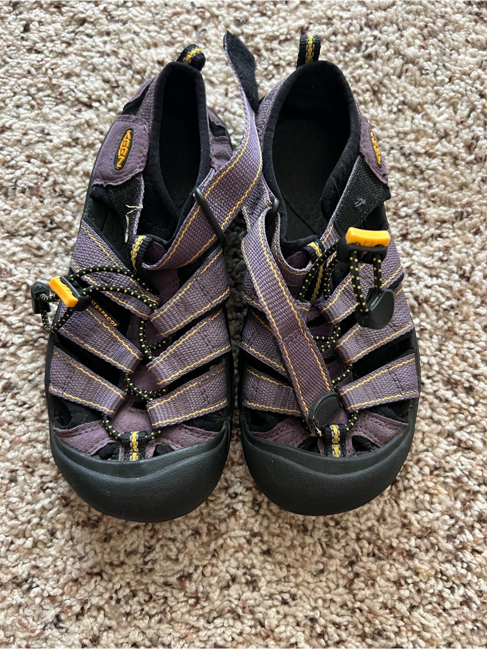 KEEN Kids Purple Sandals with Yellow Accents